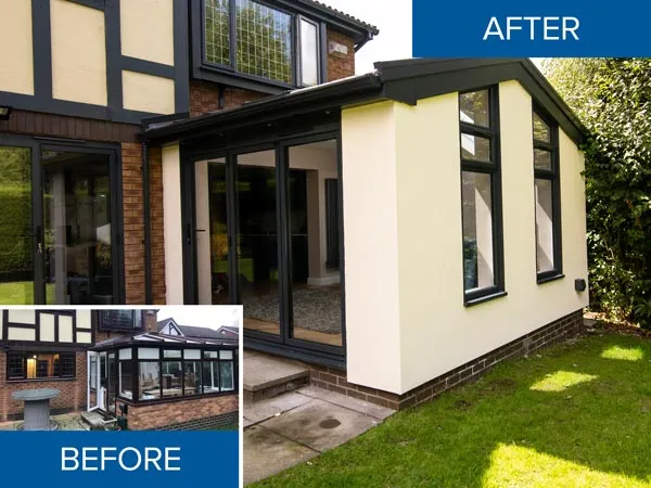 Conservatory Upgrade Before & After from Pennine