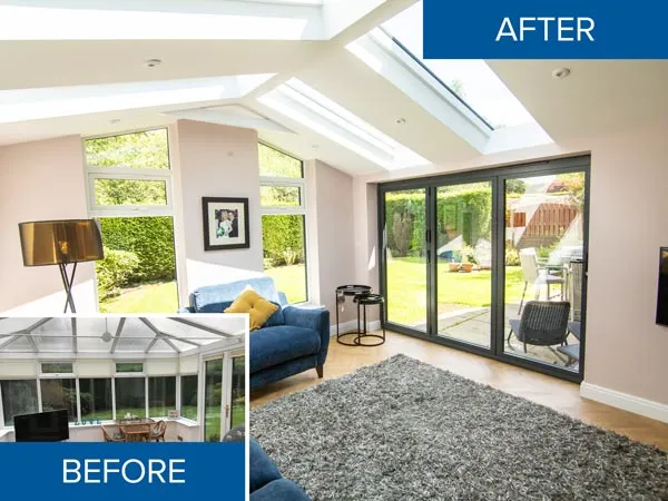 Conservatory Upgrade Before & After from Pennine