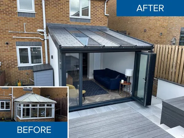 Conservatory Upgrade Before & After from Pennine