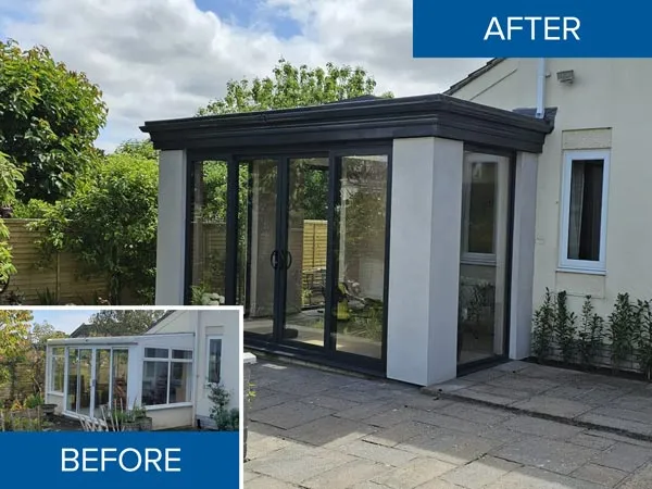 Conservatory Upgrade Before & After from Pennine