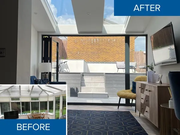 Conservatory Upgrade Before & After from Pennine