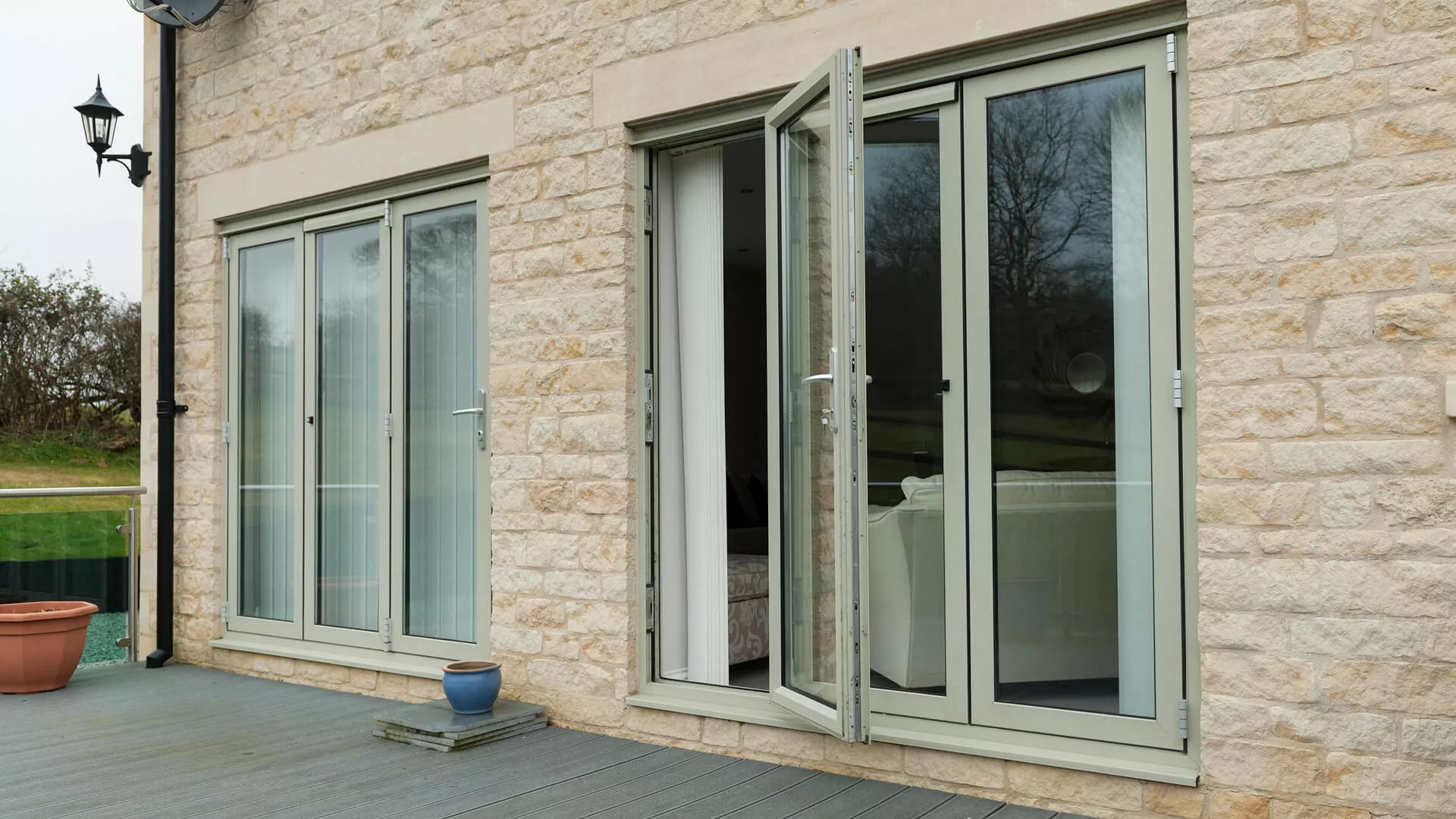 Pebble Grey Aluminium Bi-Folds